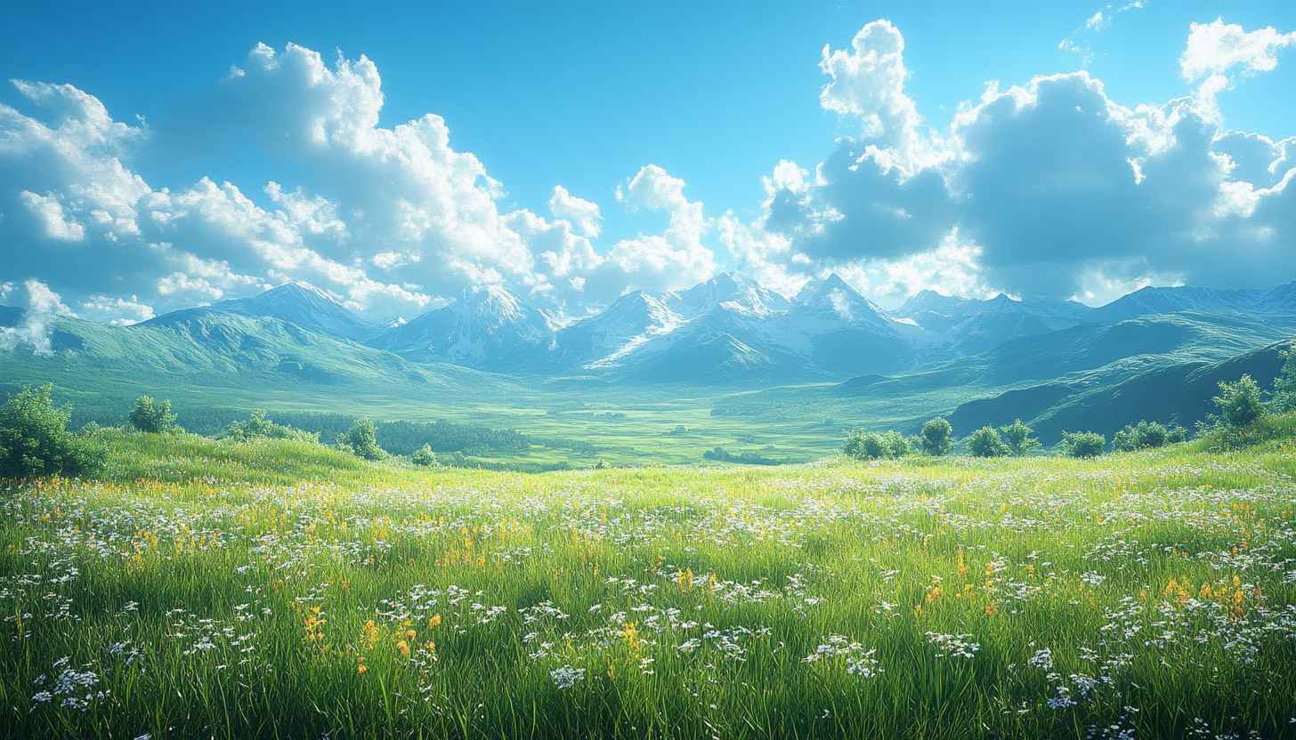 Scenic Mountain Landscape Field Mobile Wallpaper, Free 4K Desktop Background
