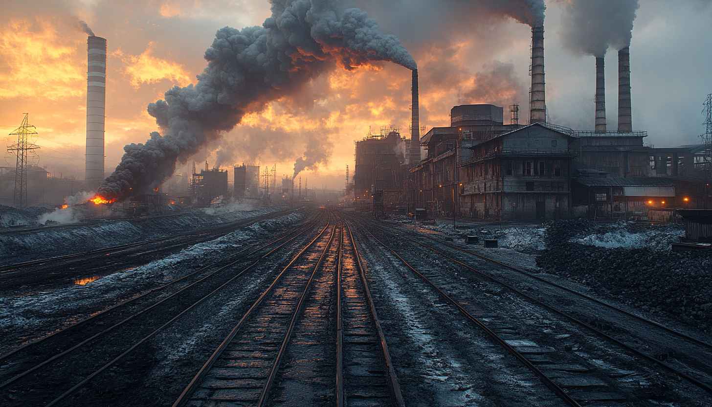 Industrial Pollution Landscape 4K Desktop Background Environmental Issue Wallpaper