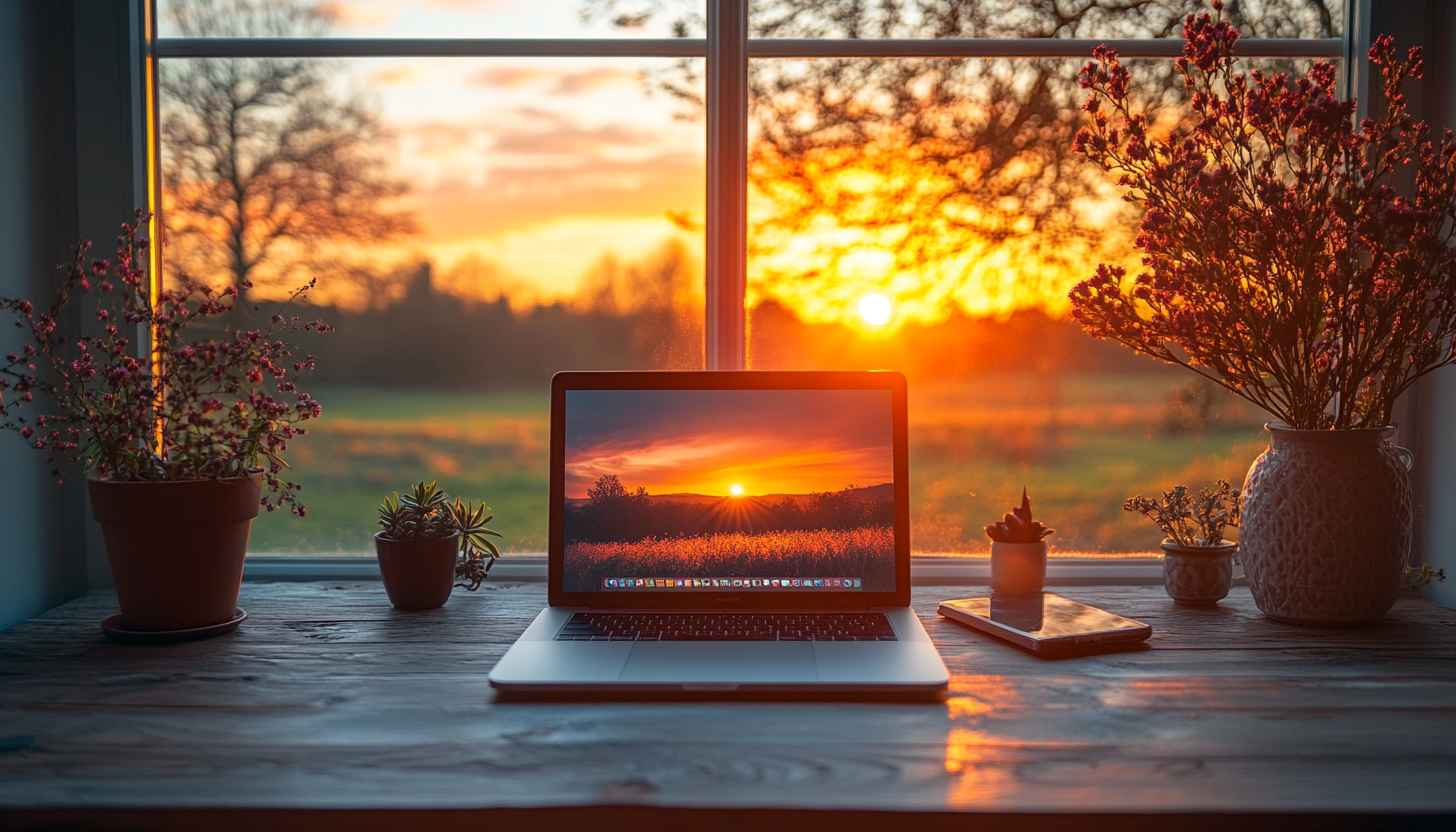 Cozy Sunset Laptop Desktop Background, Free 4K Wallpaper