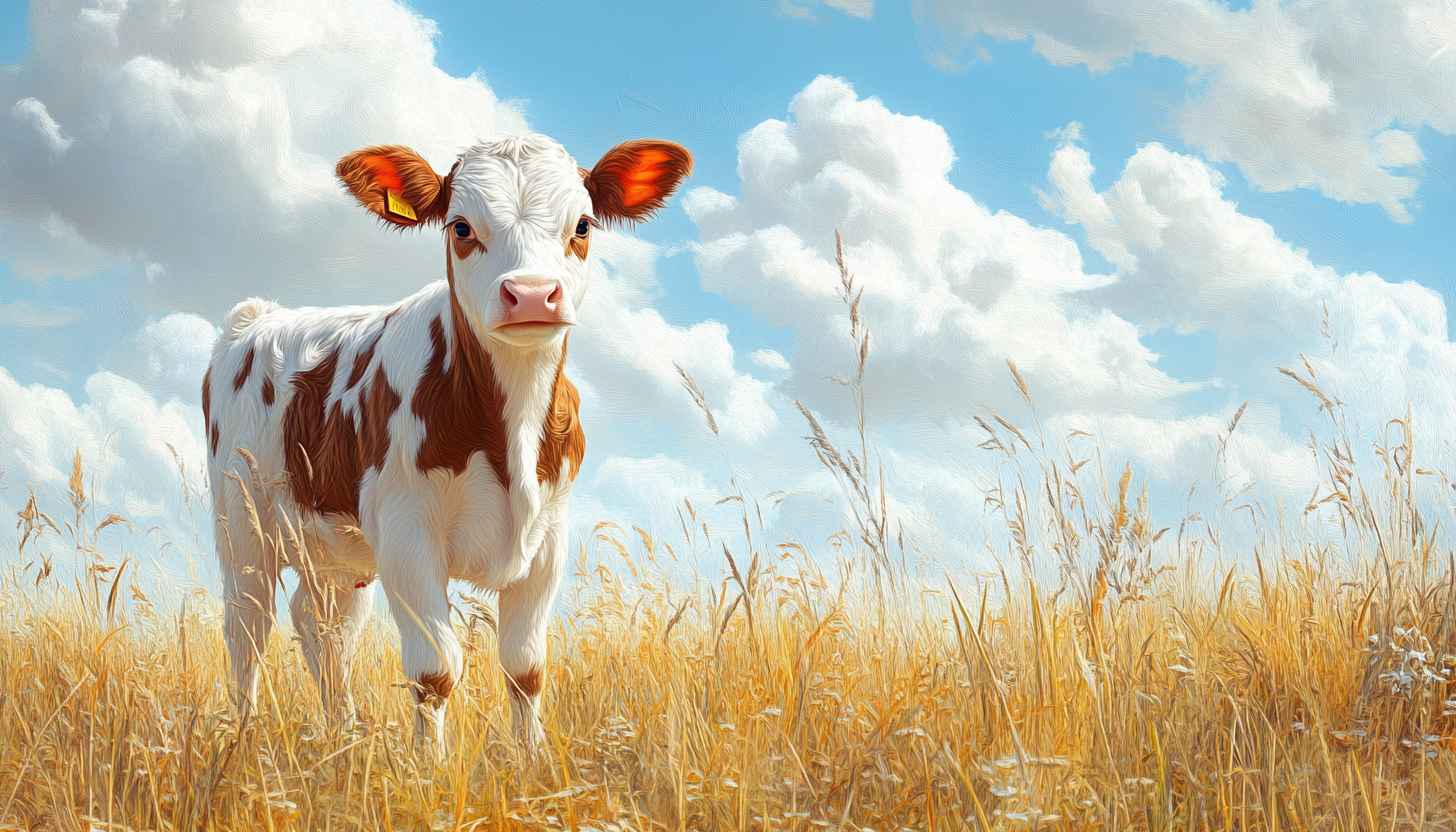 Cute Cow Calf 4K Desktop Wallpaper Free Farm Animal Background