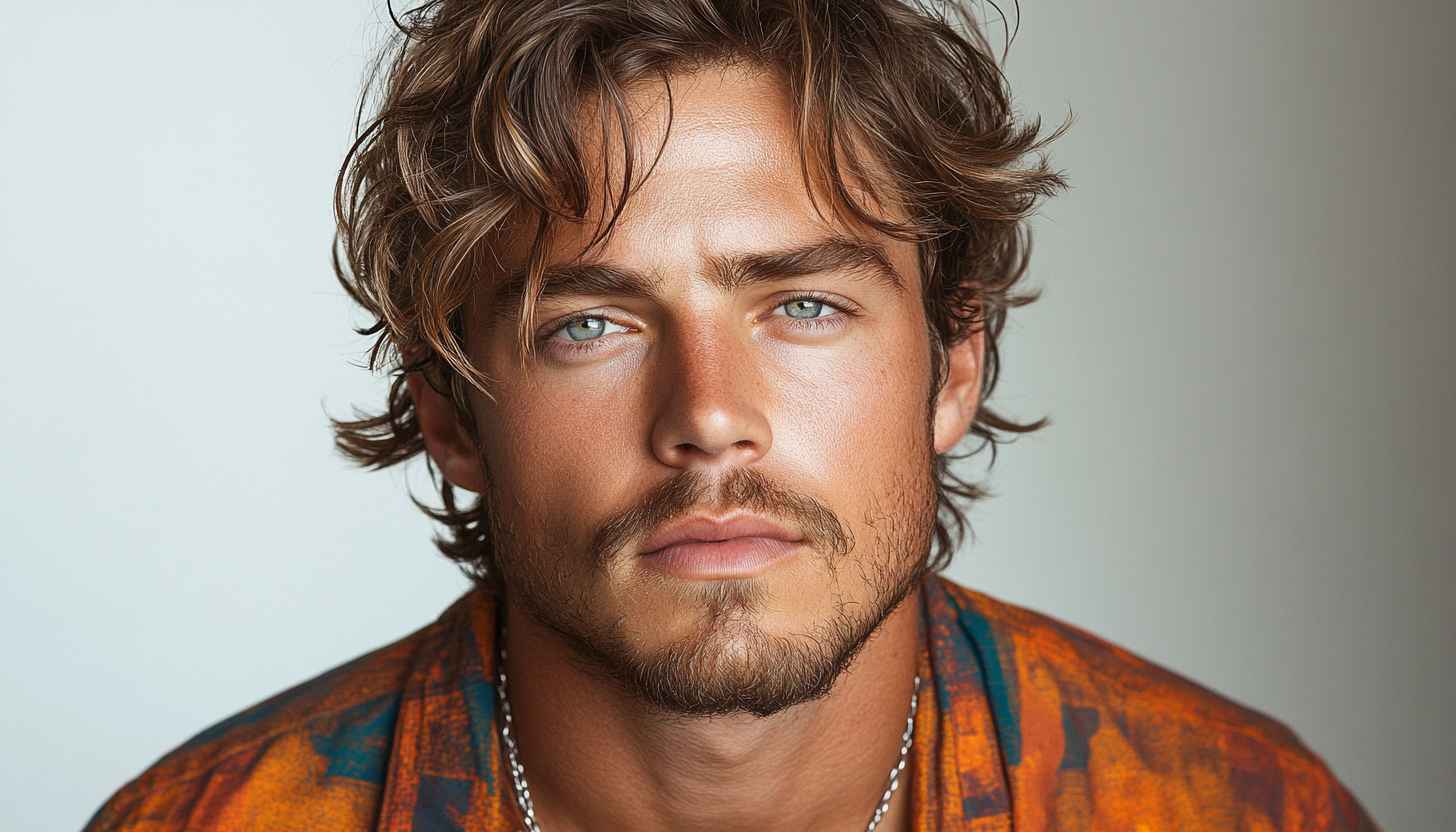 Handsome Man Portrait Mobile Wallpaper, Stylish Hairstyle Background