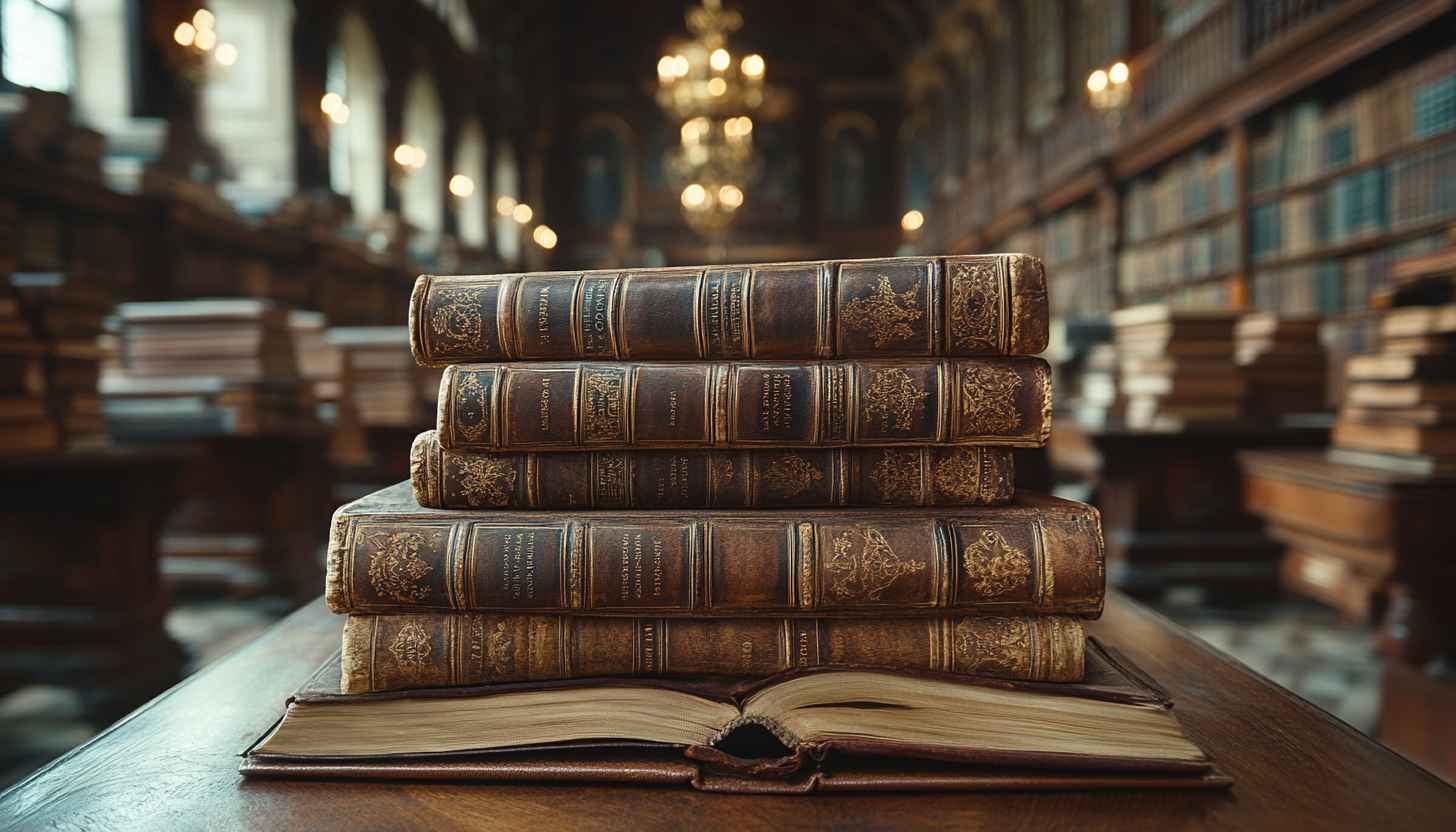 Vintage Books Aesthetic 4K Desktop Wallpaper for Study Room