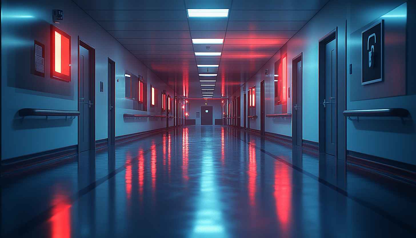 Eerie Hospital Hallway Aesthetic Wallpaper, Free Desktop Backgrounds