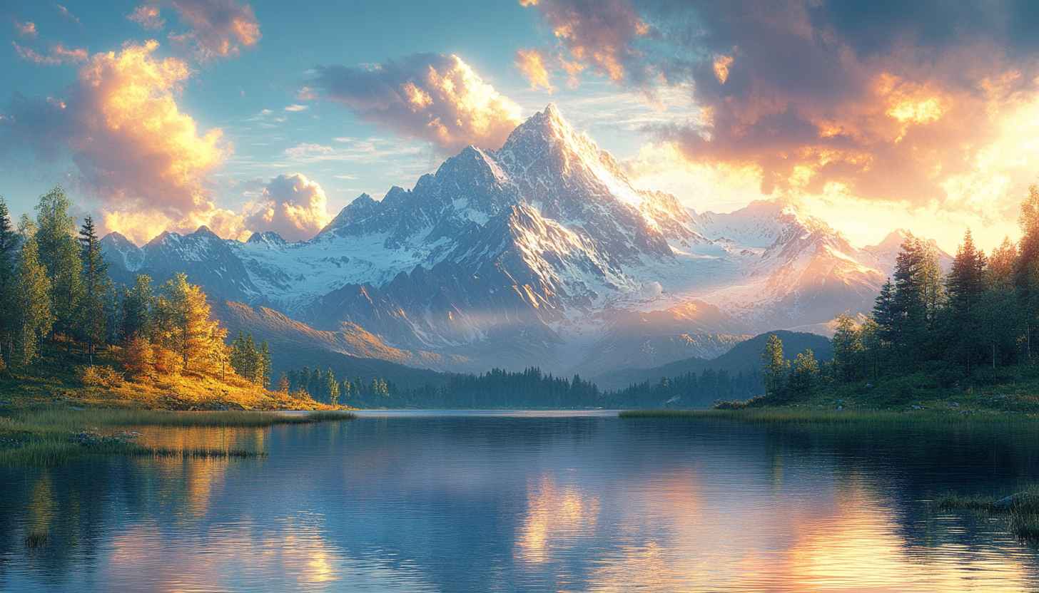 Scenic Mountain Lake 4K Desktop Wallpaper Landscape Backgrounds Free