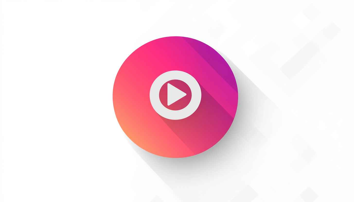 Play Button Pink Gradient Mobile Wallpaper for Free