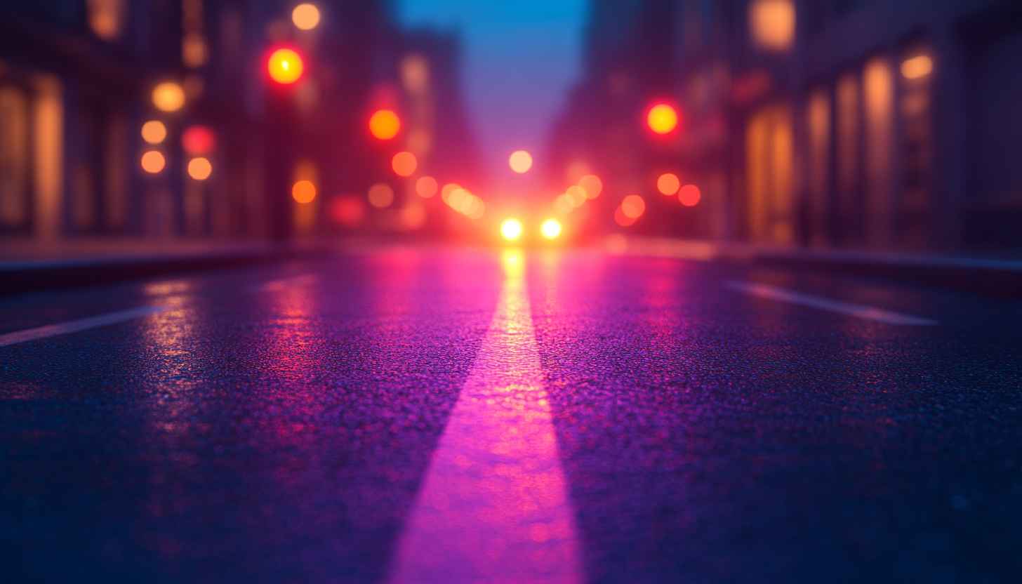 City Street Night Lights Mobile Wallpaper Free High-Resolution Background