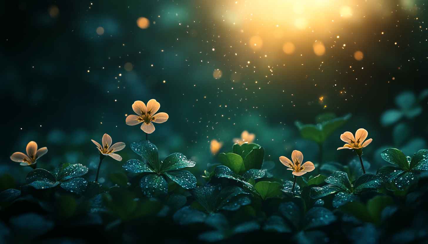 Magical Flowers With Bokeh Lights 4K Desktop Mobile Wallpaper