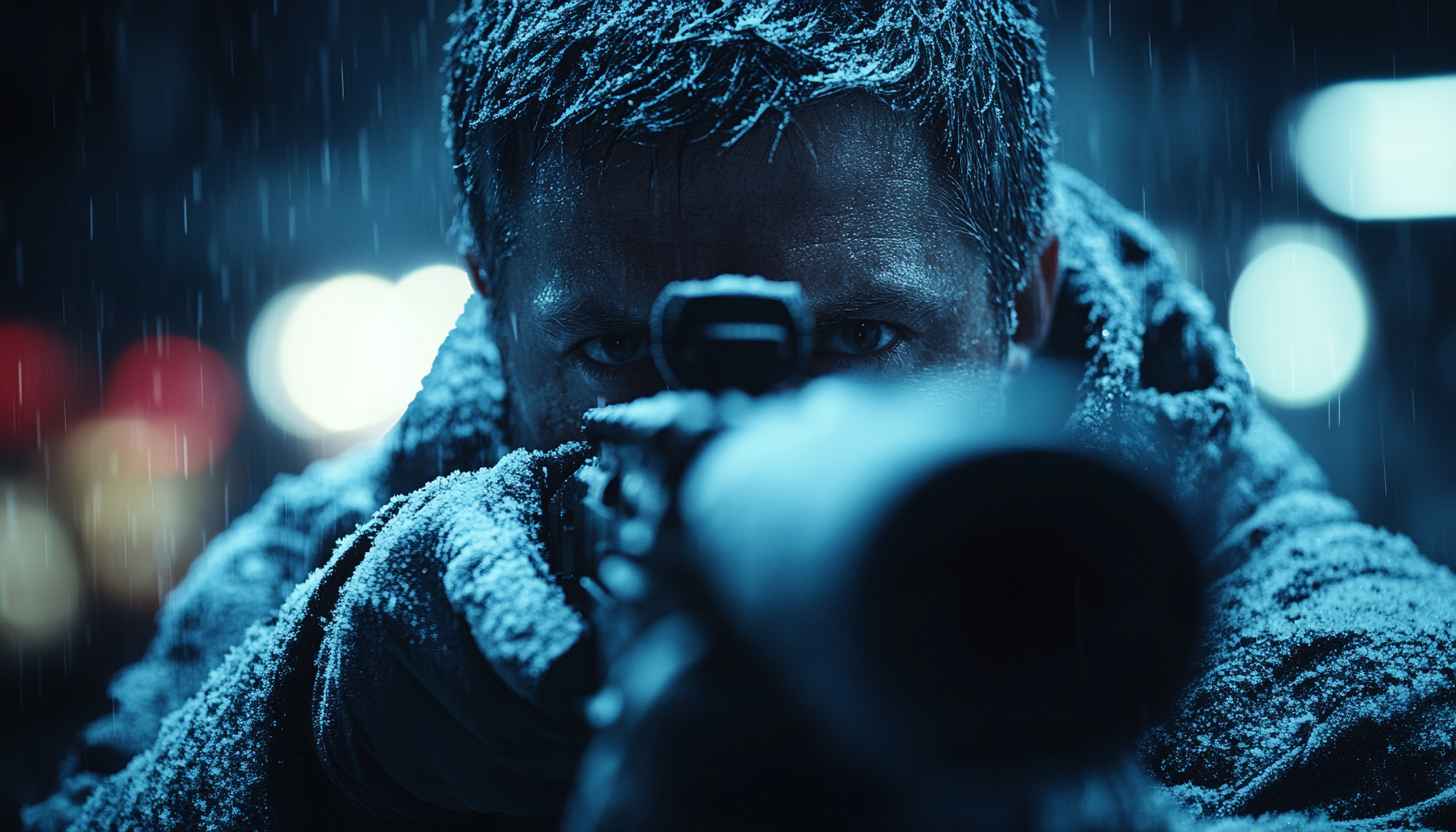 Sniper Rifle Aiming Man 4K Wallpaper for Desktop Background