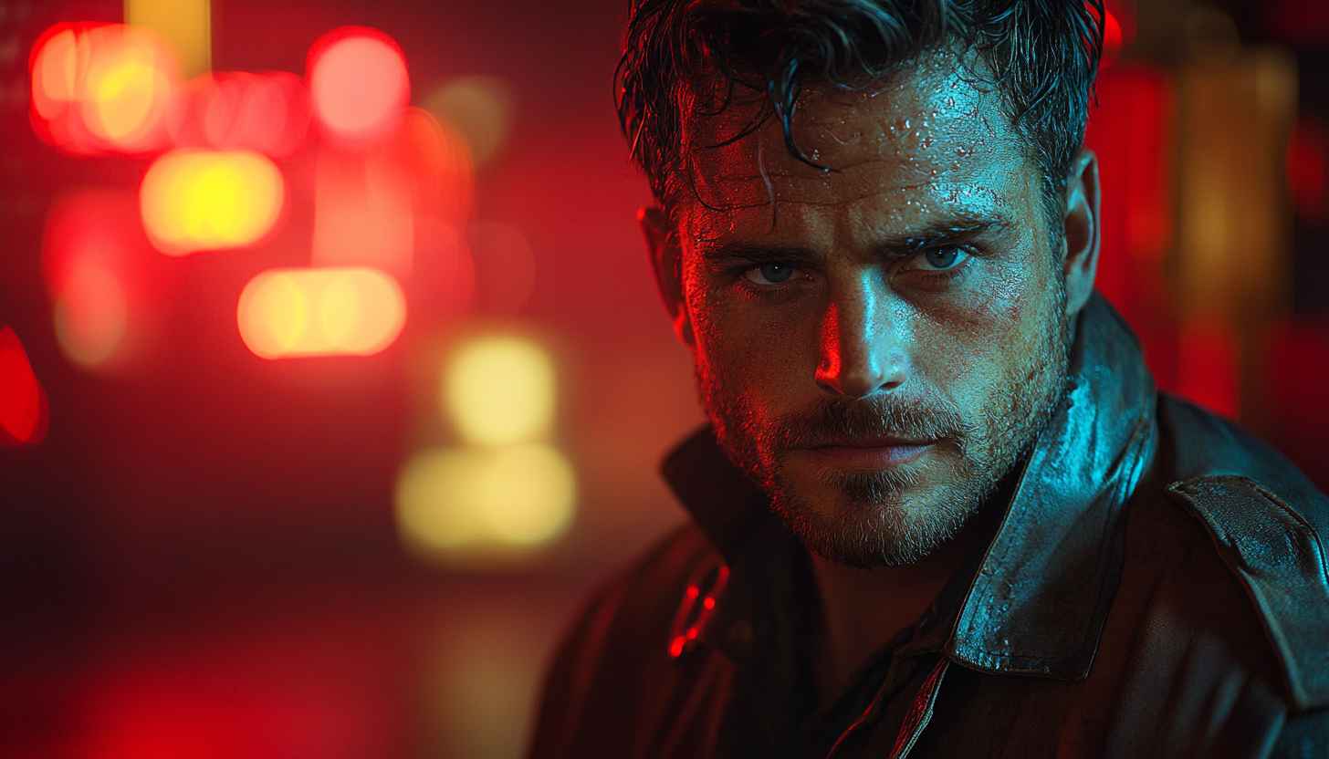 Sweaty Handsome Man Portrait Wallpaper for Mobile and Desktop