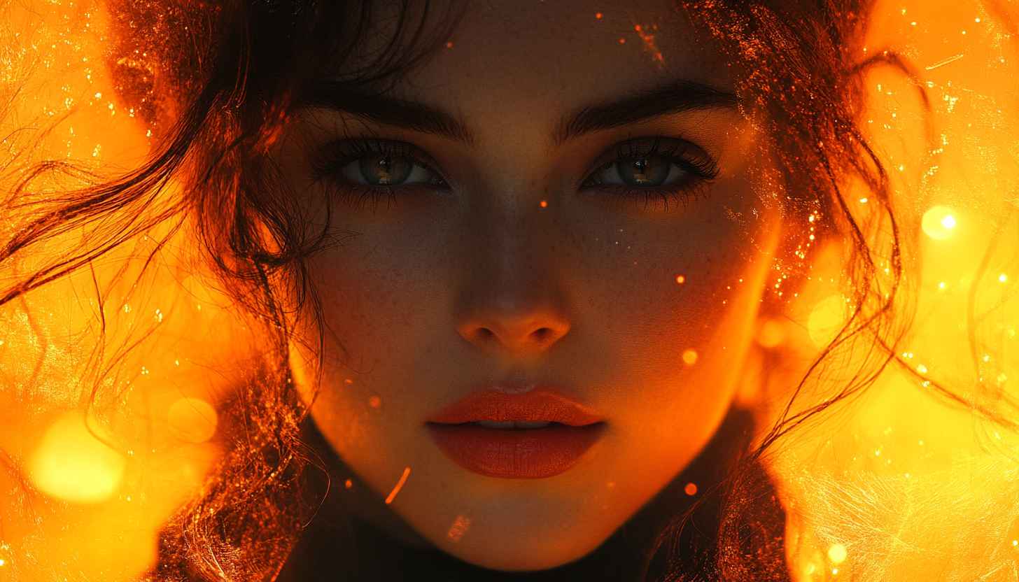 Fiery Woman Portrait HD Wallpaper, Desktop and Mobile Backgrounds