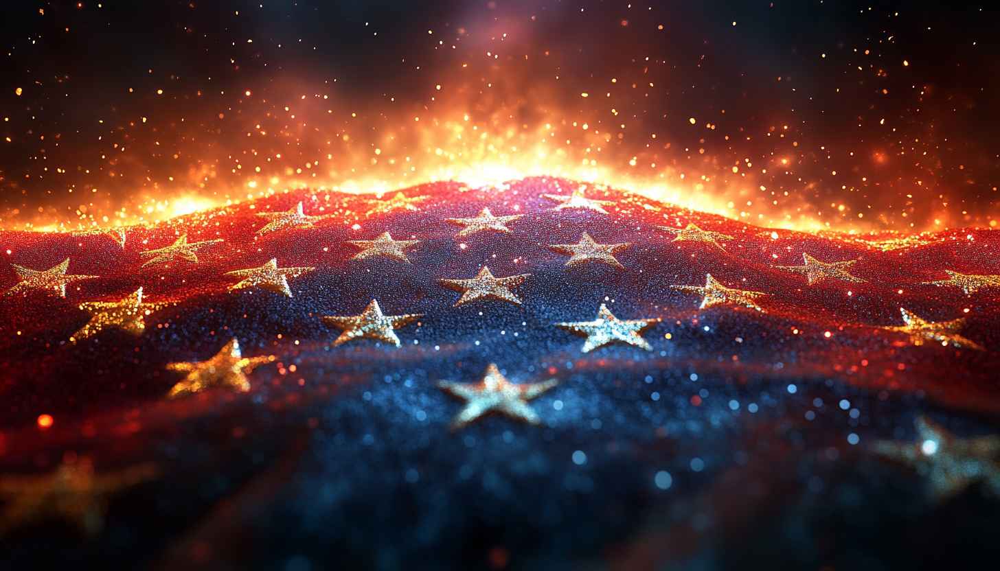Sparkling American Flag 4K Wallpaper: Patriotic Stars Desktop Background