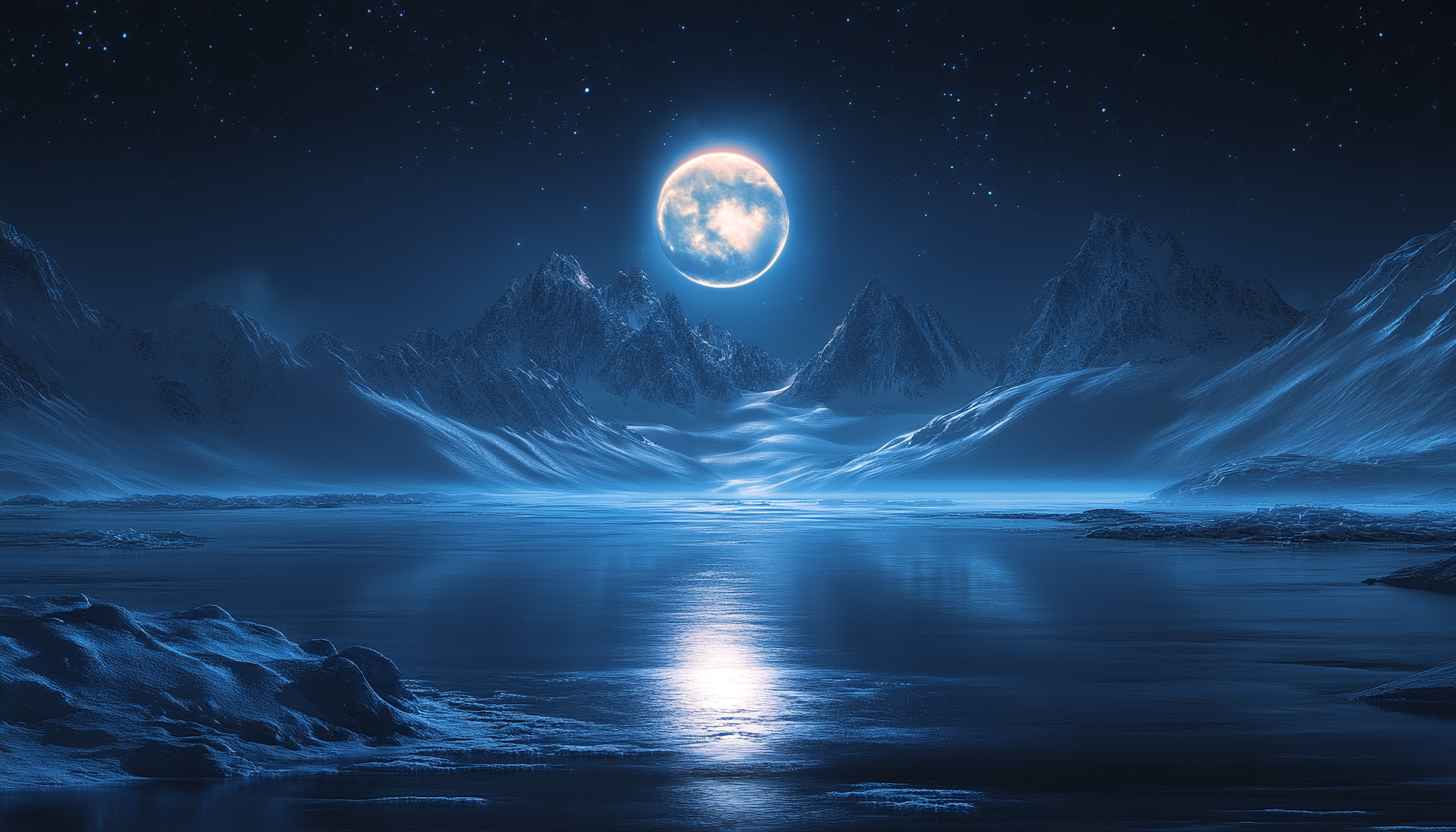 Full Moon Night Landscape Mobile Wallpaper, HD Desktop Background