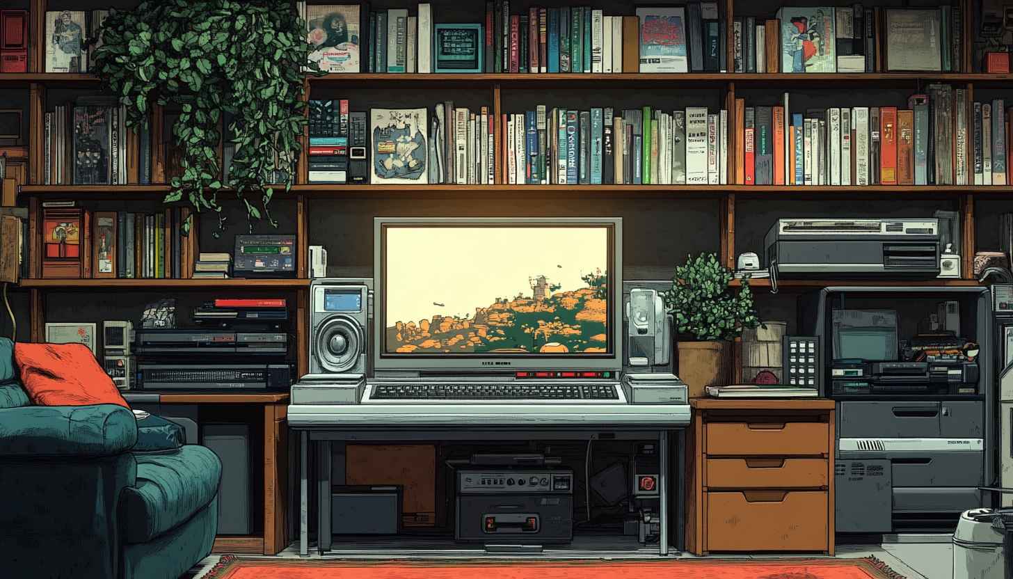 Retro Computer Room Wallpaper 4K, Old School Desktop Background