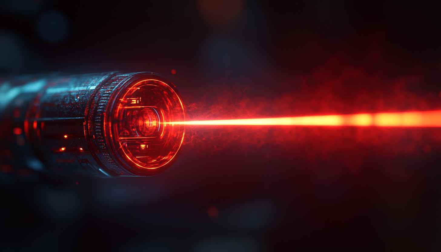 Red Laser Beam 4K Desktop Background | Futuristic Sci-Fi Wallpaper