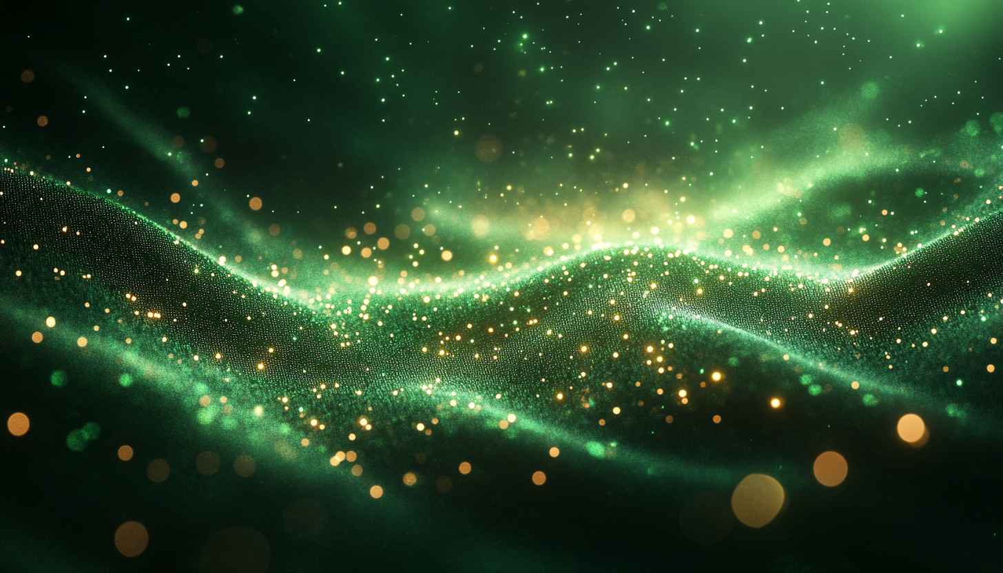 Emerald Green Glitter Sparkle Particles 4K Desktop Background Wallpaper Free