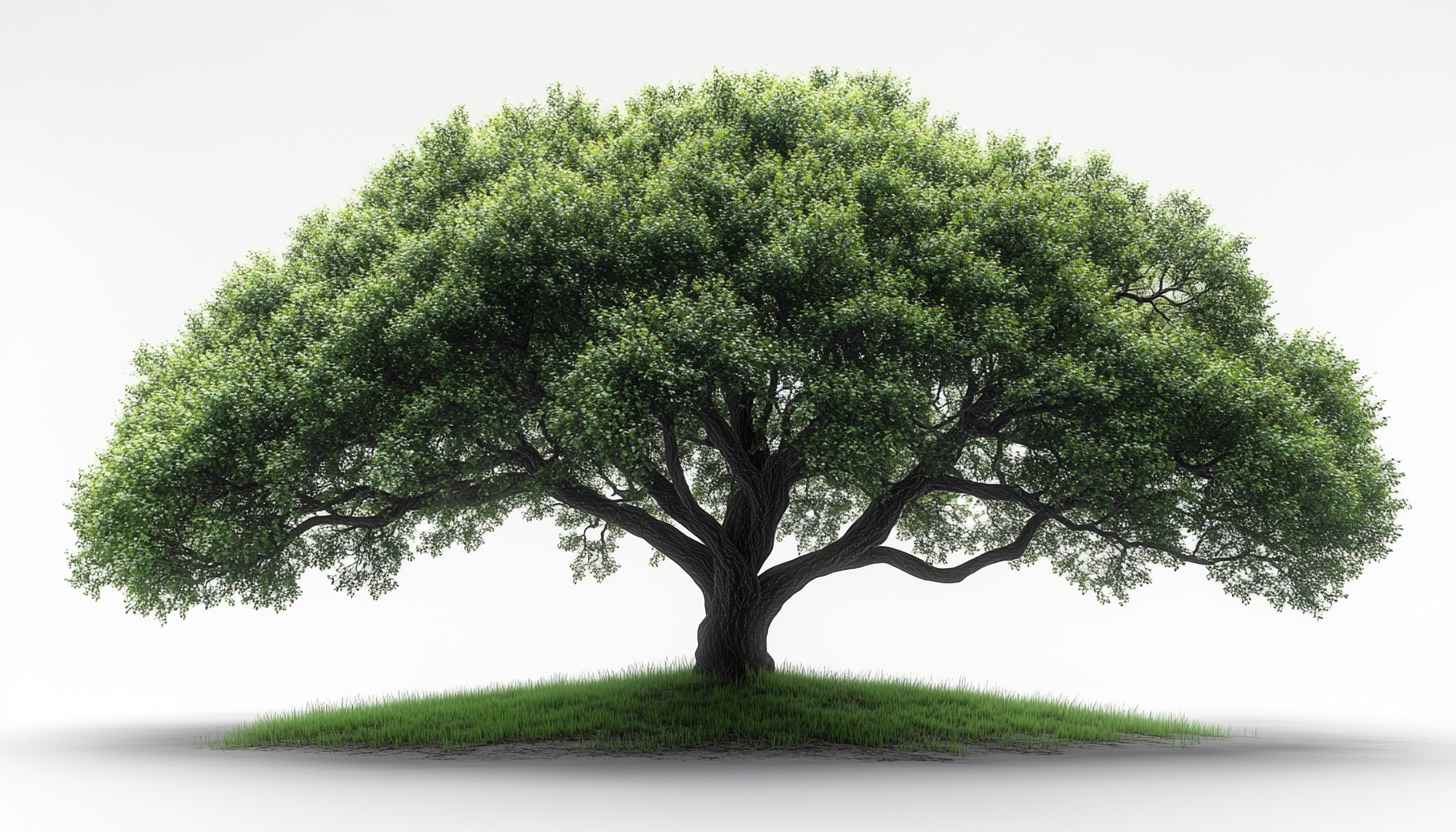 Isolated Tree Photo, Green Lush Foliage, Nature Background Wallpaper