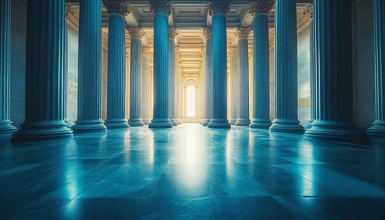Grand Columns Hallway HD Mobile Background Imperial Palace Wallpaper