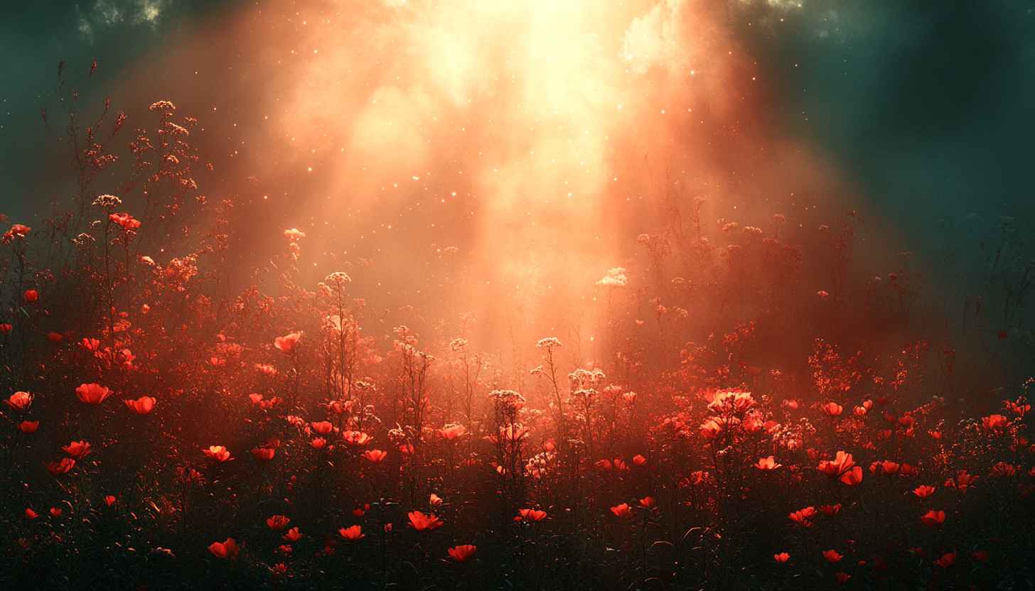 Warm Glowing Flower Field Desktop Background Mobile Wallpaper Free