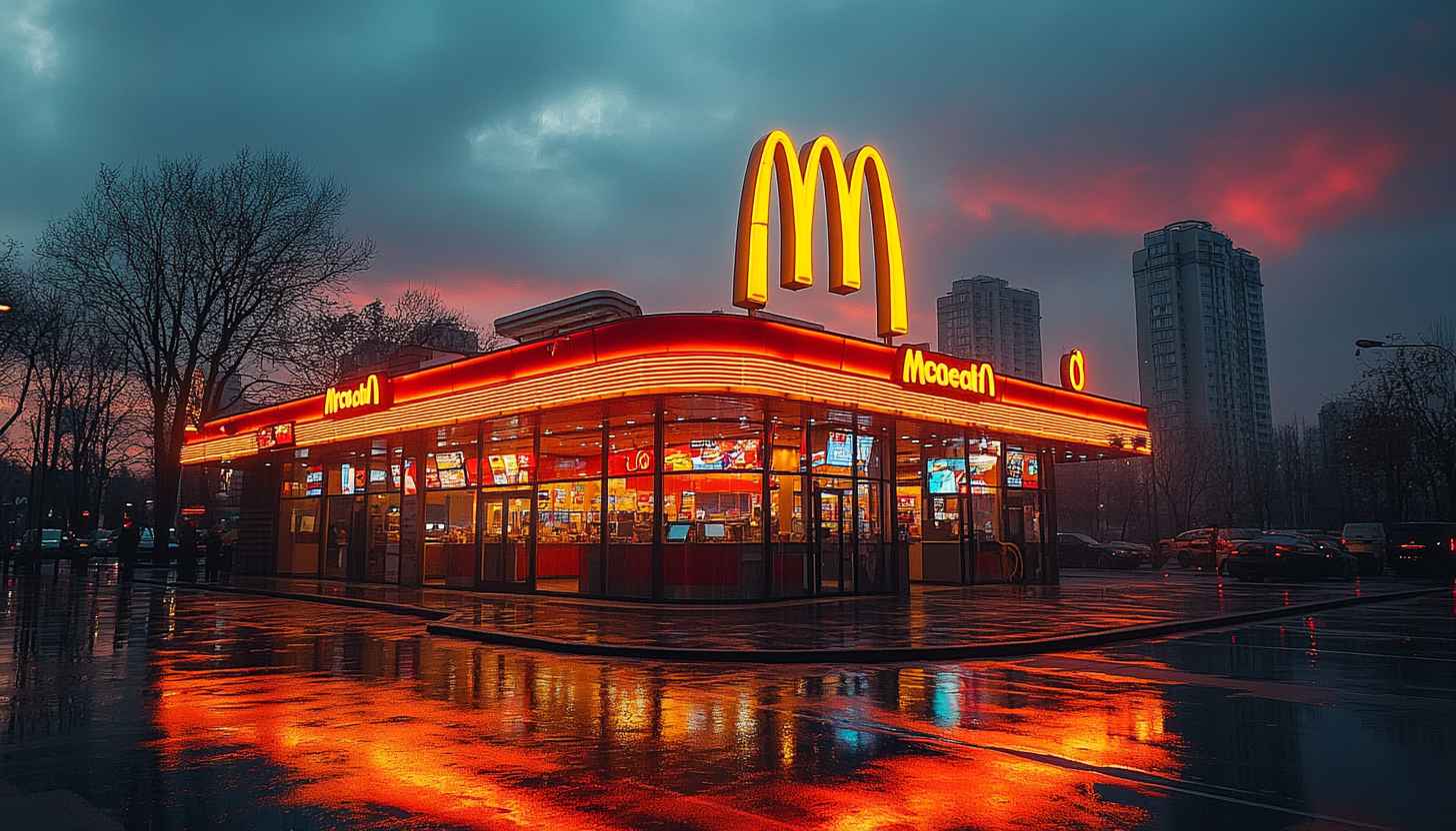 McDonald's Restaurant Evening View 4K Desktop Wallpaper Background