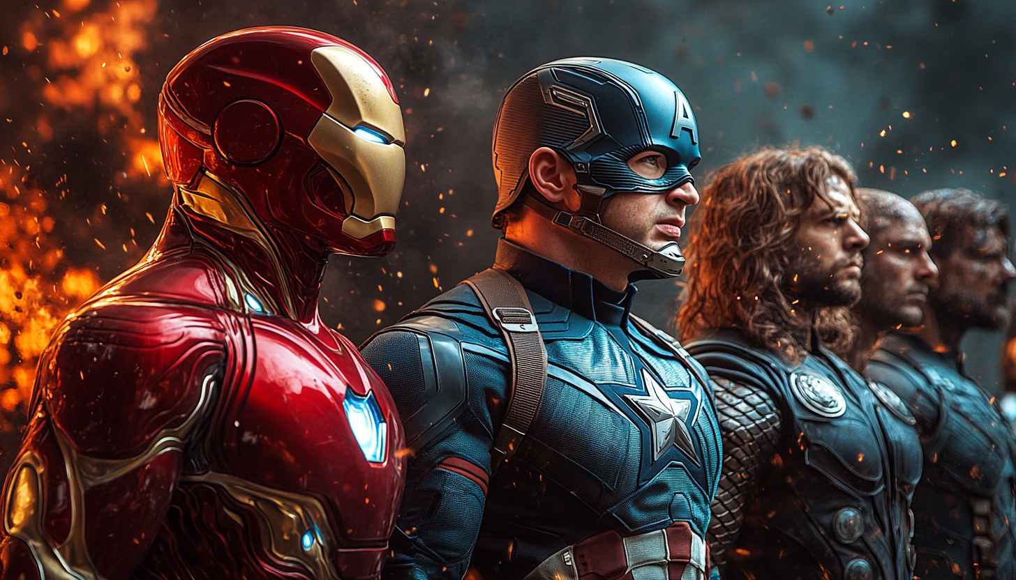 Avengers Endgame 4K Wallpaper - Iron Man, Captain America Background