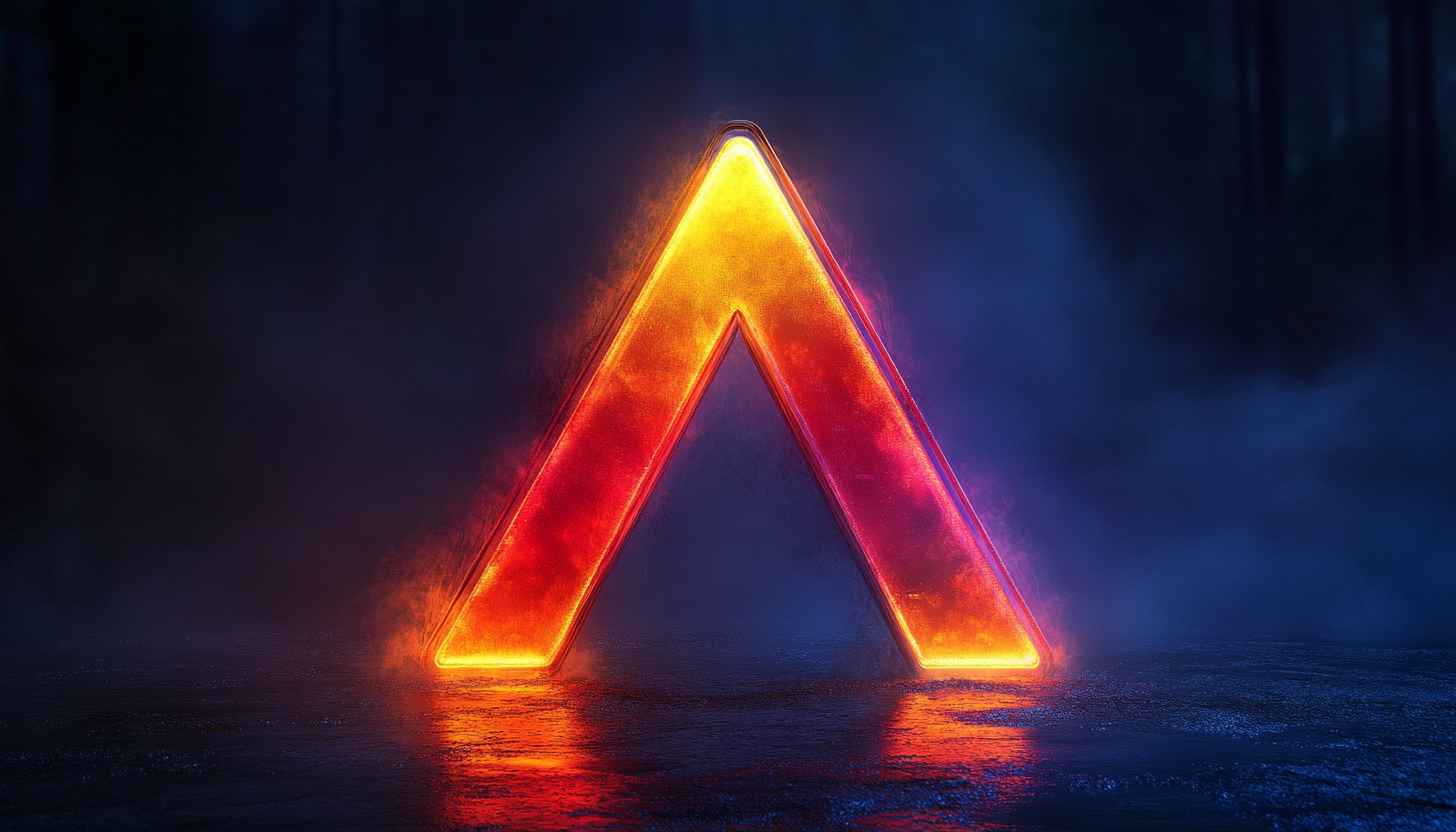 Glowing Triangle 4K Desktop Background, Red Abstract Mobile Wallpaper