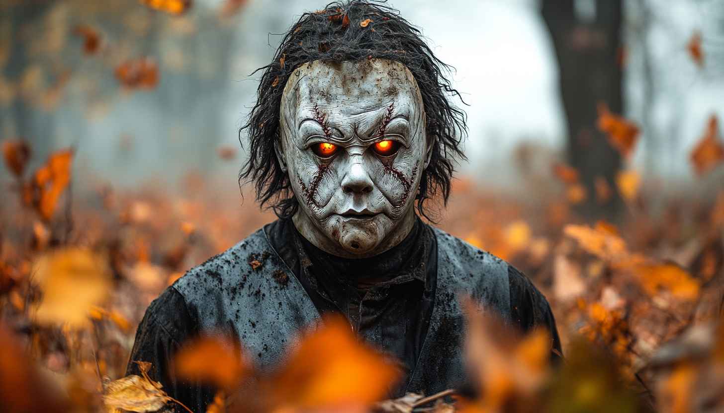 Michael Myers Halloween Wallpaper 4K Scary Fall Autumn Leaves Desktop
