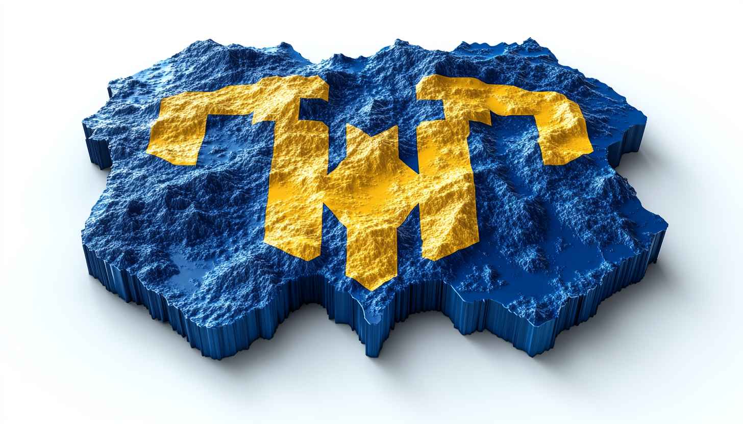 Map 3D Barbados Island Flag, Free Mobile Wallpaper Background