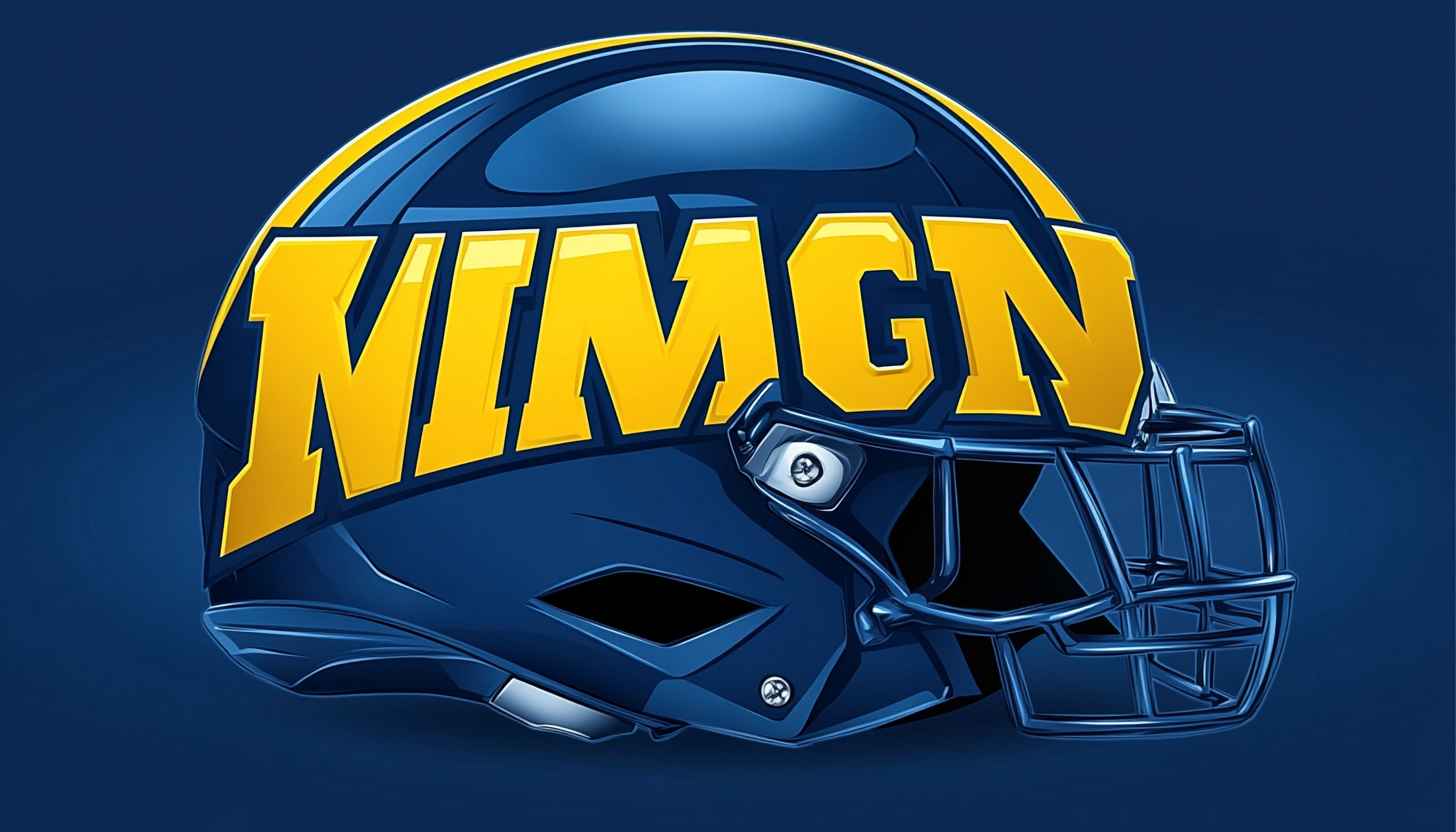 NIMCN Football Helmet Blue and Yellow Mobile Wallpaper Background