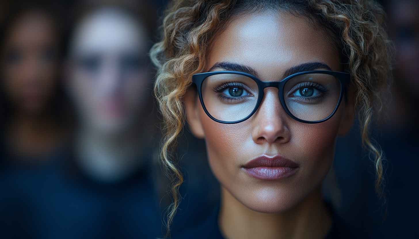 Beautiful Woman with Glasses Portrait HD Mobile Wallpaper Background