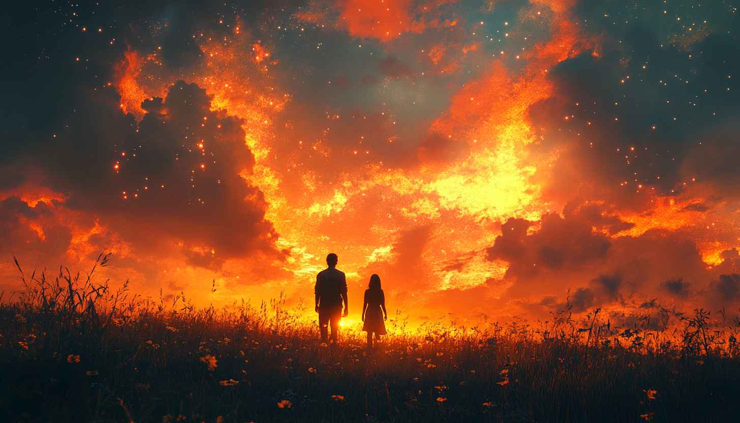 Romantic Sunset Silhouette 4K Desktop Background Couple Mobile Wallpaper