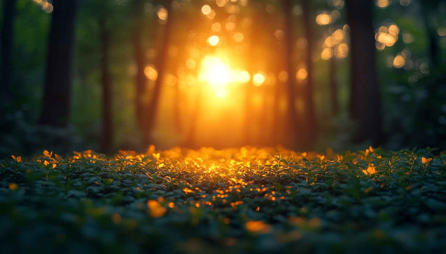 Golden Hour Forest 4K Desktop Background Nature Mobile Wallpaper