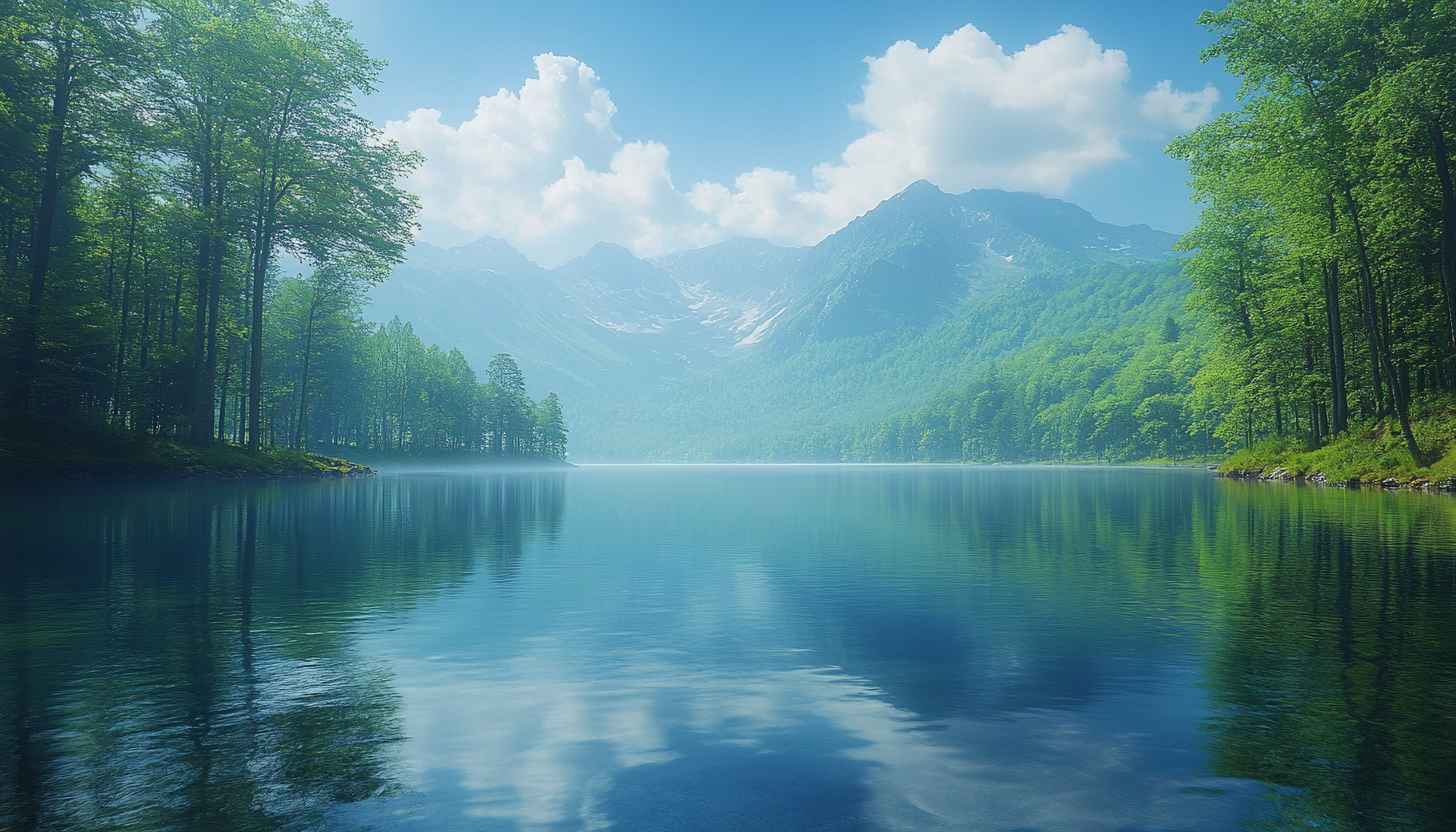 Serene Lake Mountain Reflection 4K Desktop Background Mobile Wallpaper