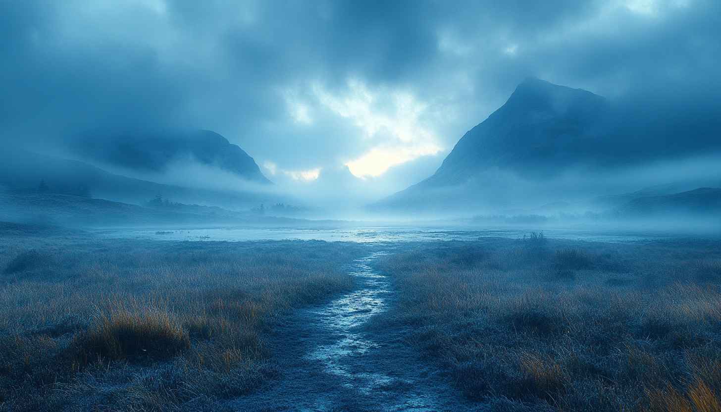 Misty Mountain Landscape 4K Desktop Background Scenic Nature Wallpaper