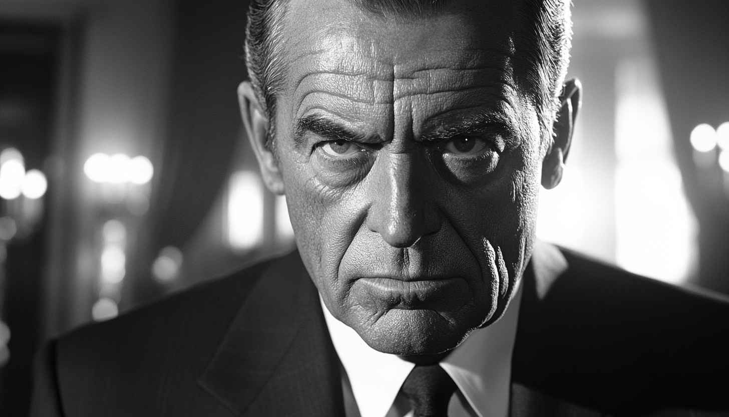 Walter Matthau Black and White Portrait Wallpaper, Suit Desktop Background