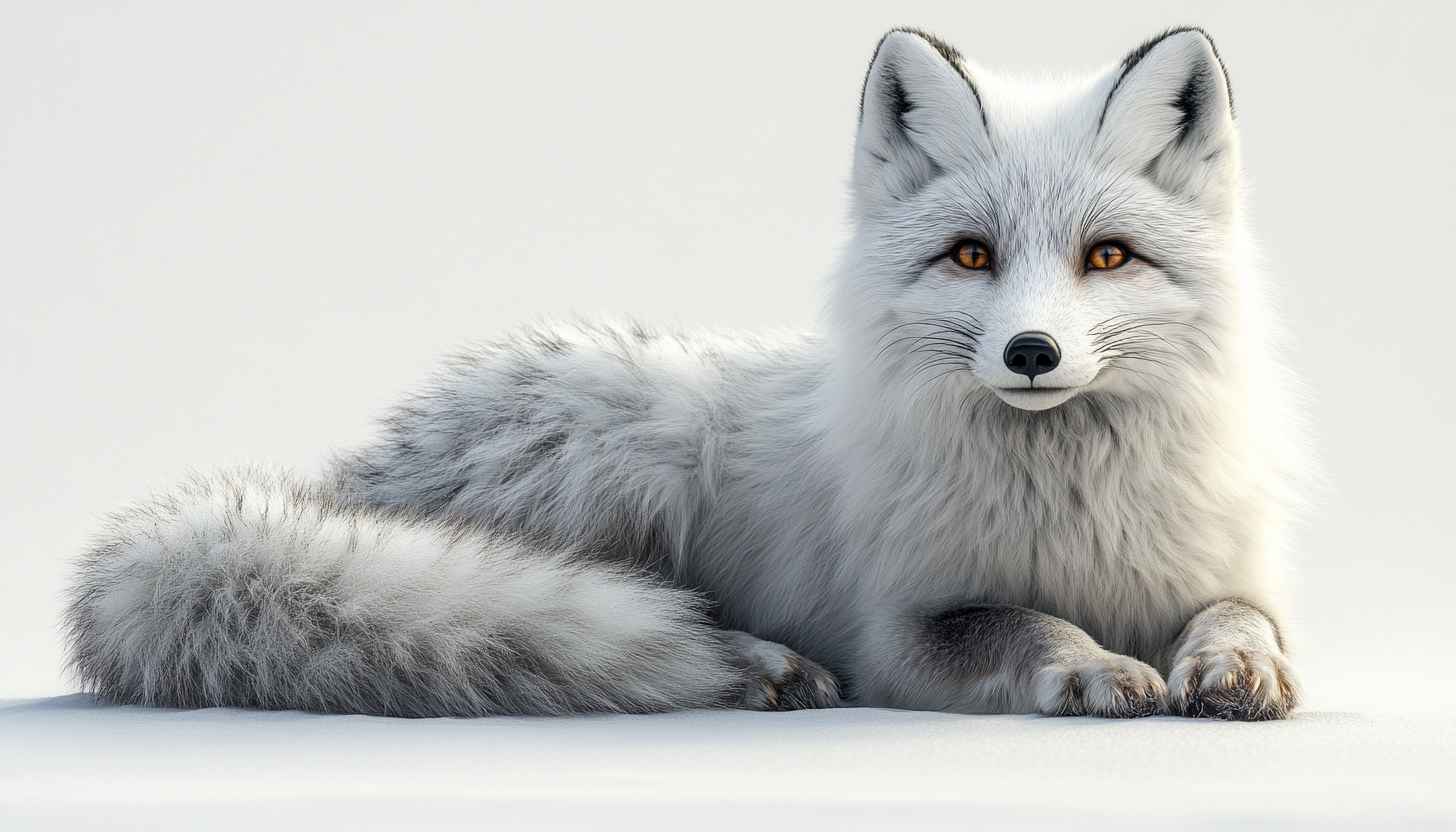Arctic Fox Portrait Desktop Wallpaper, White Fox Mobile Background