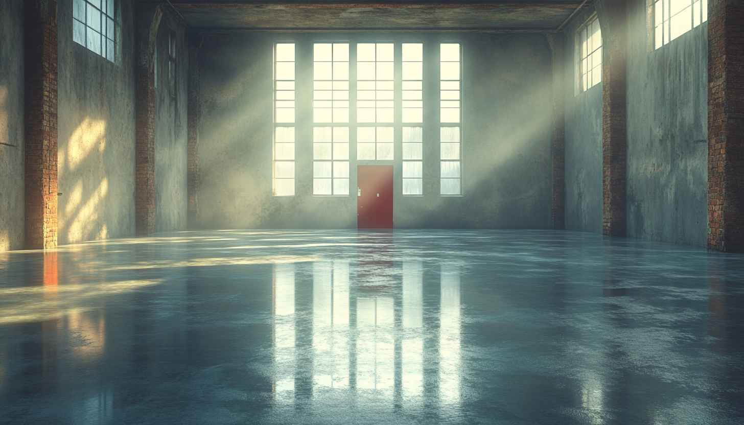 Industrial Loft Interior Sunlight Rays 4K Desktop Background Wallpaper