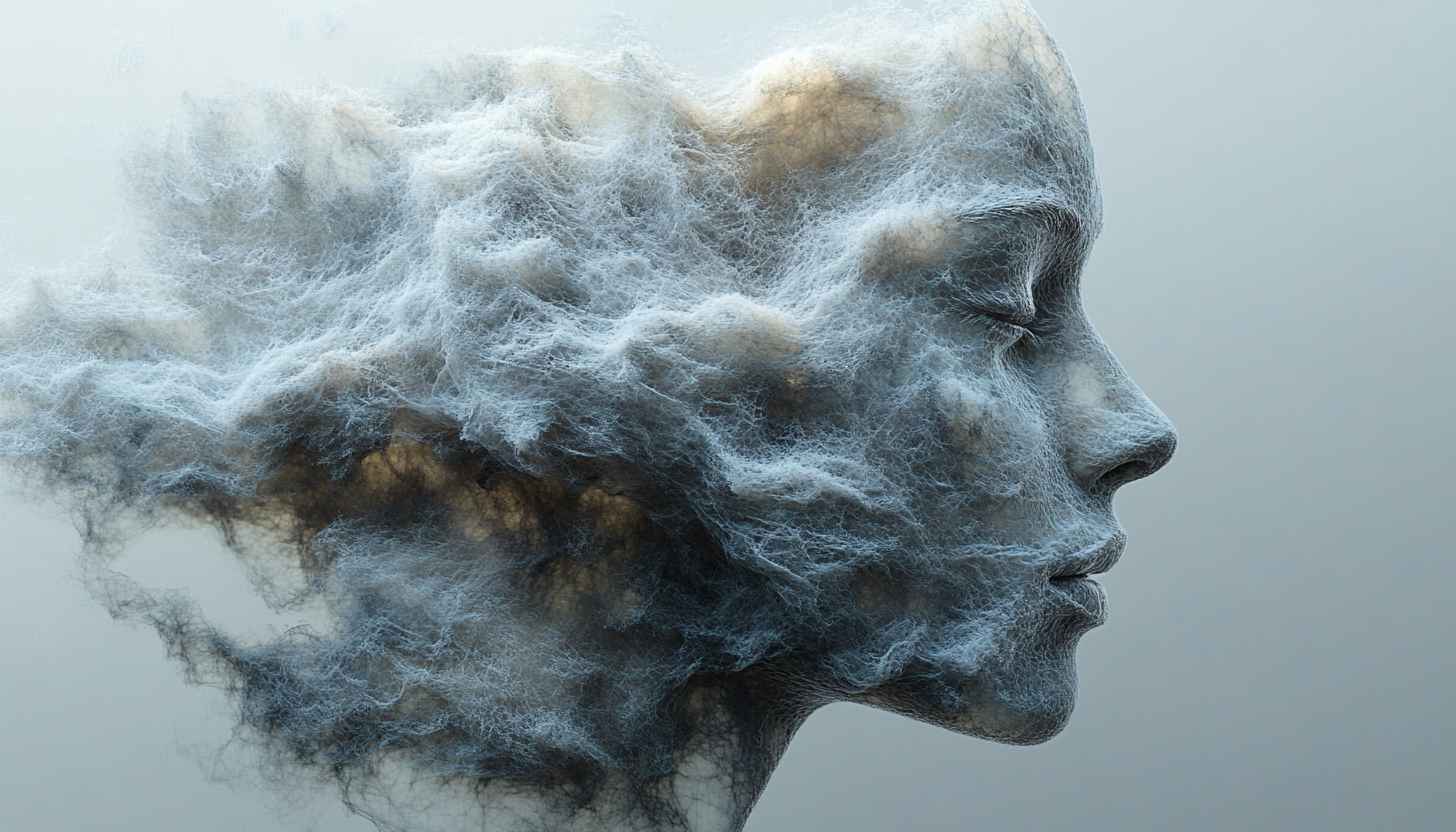 Dreamy Cloud Face Mobile Wallpaper, Abstract Art 4K Background