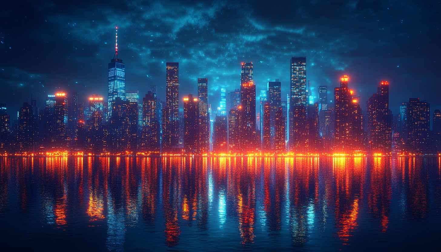 Cyberpunk Cityscape Mobile Wallpaper - Neon City Night Reflections