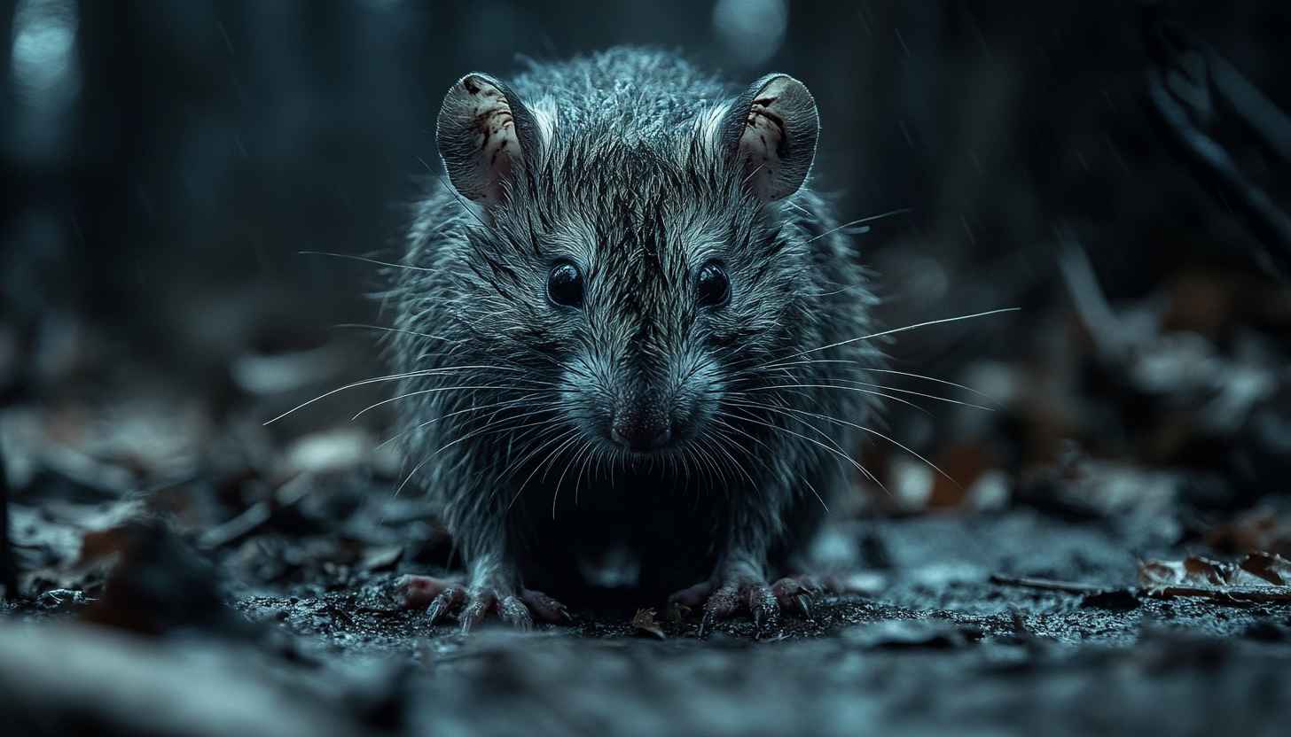 Cute Rat Portrait Mobile Wallpaper - Dark Aesthetic Background