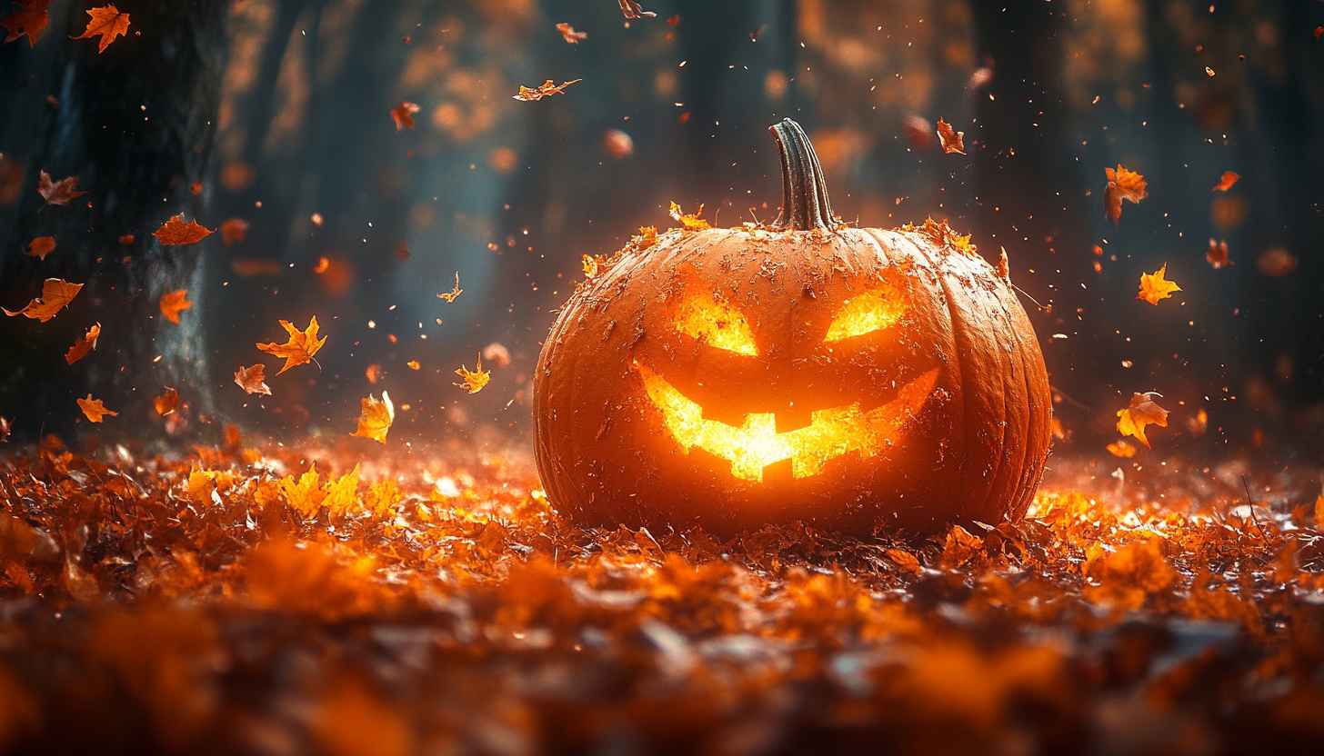 Spooky Glowing Pumpkin Mobile Wallpaper | Halloween Desktop Backgrounds 4K