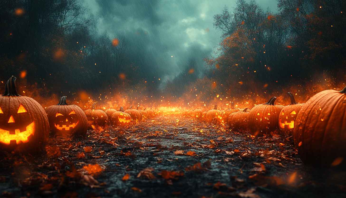 Halloween Pumpkin Jack Lantern 4K Desktop Background Mobile Wallpaper