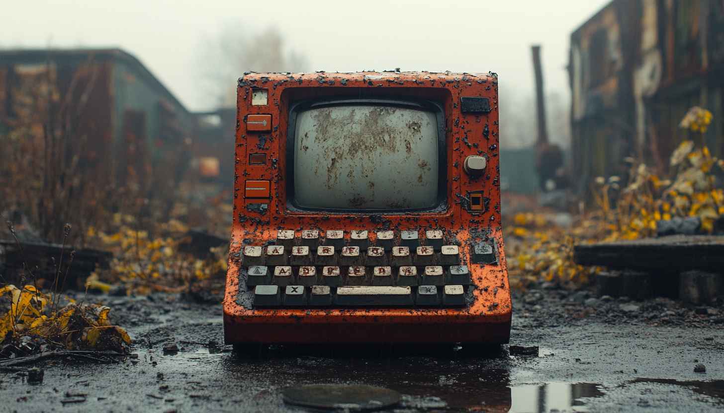 Grungy Retro Computer Wallpaper 4K Desktop Background Mobile