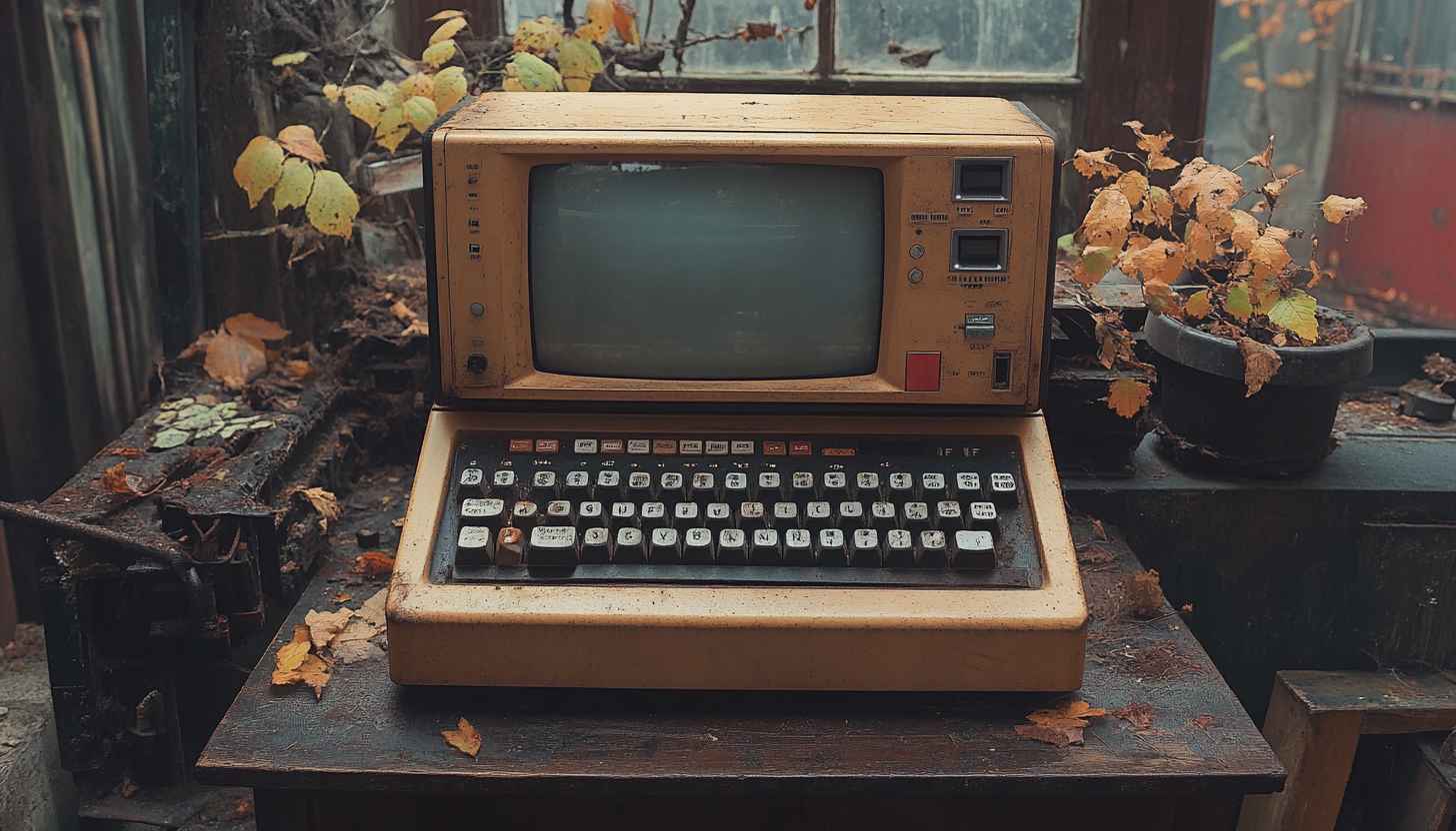 Retro Computer Desktop Background Abandoned Terminal Mobile Wallpaper Aesthetic