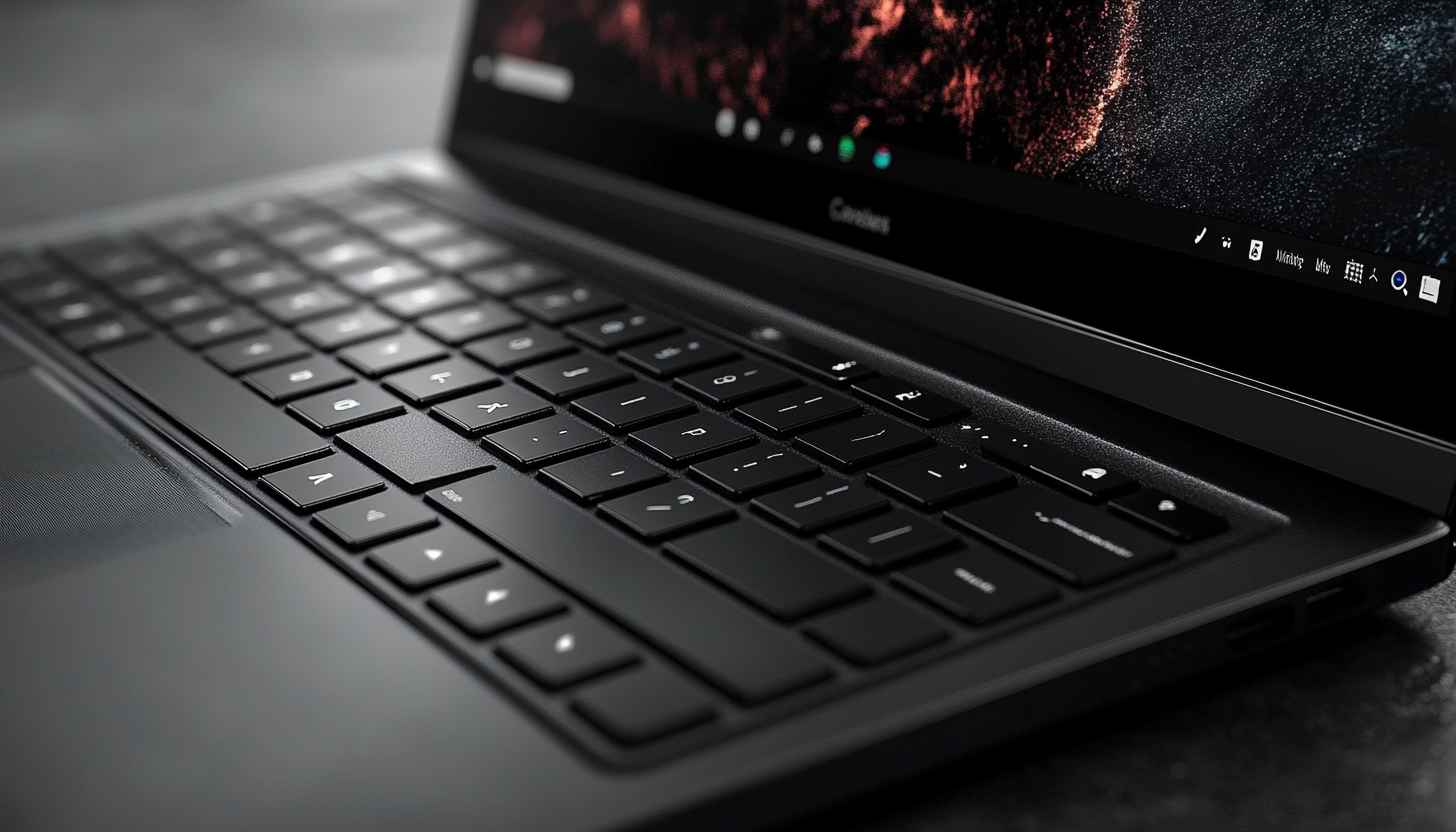 Sleek Black Laptop Wallpaper 4K Desktop Background Aesthetic Minimalist