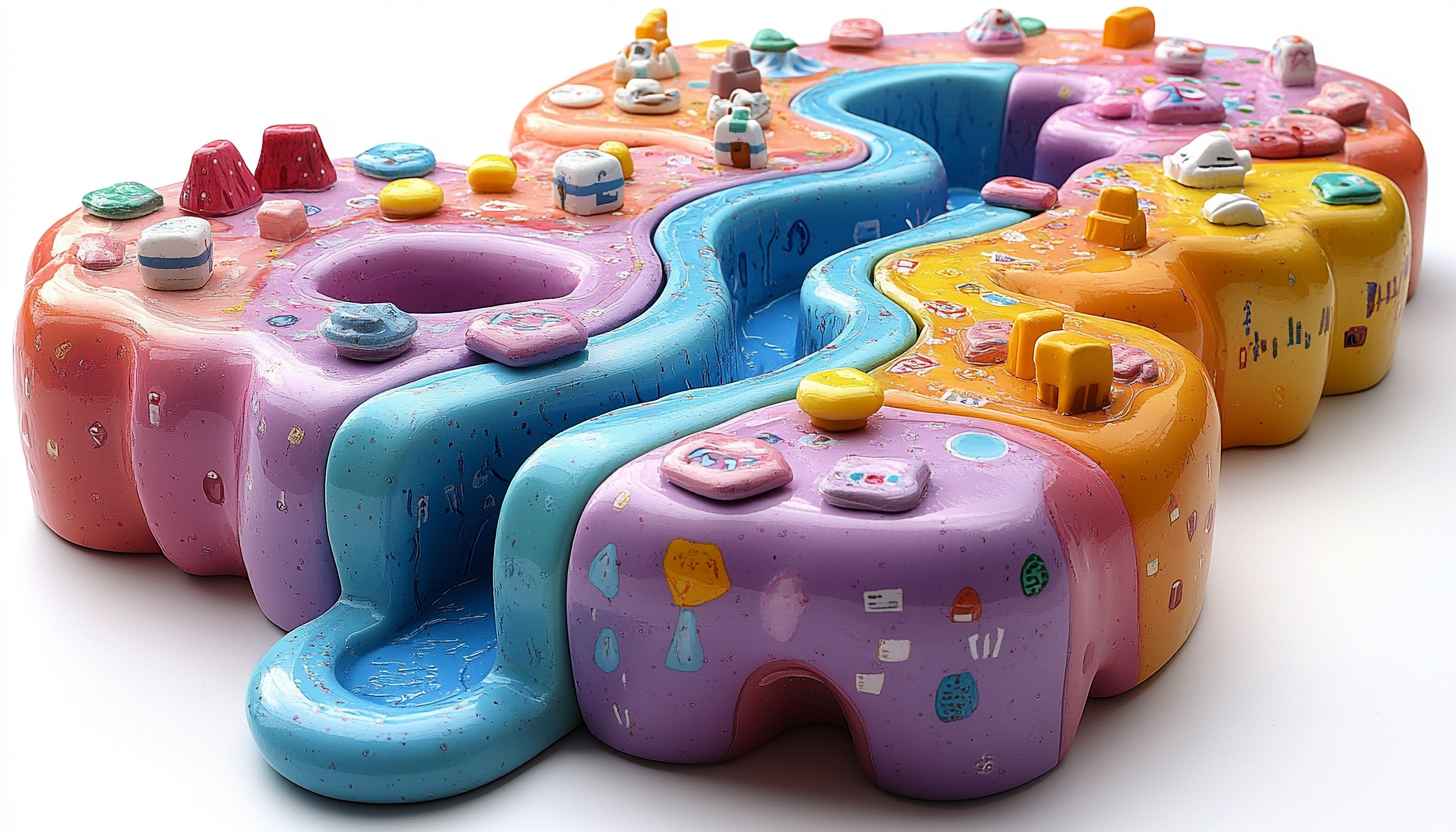 Colorful Abstract Toy World 4K Desktop Wallpaper Free Background