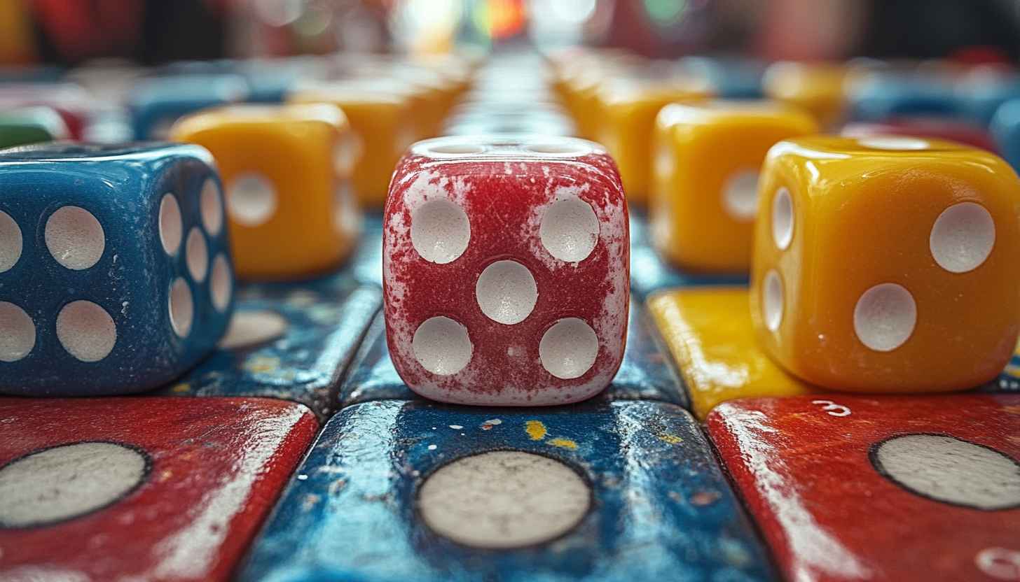 Colorful Dice Game Pieces 4K Desktop Background Free Wallpaper