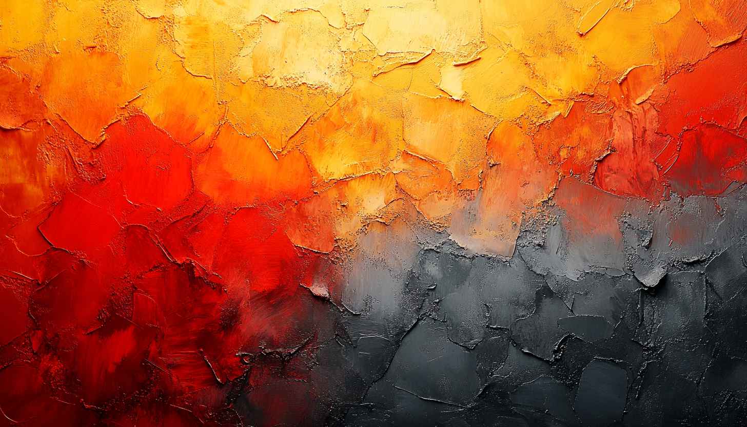 Abstract Orange Red Black Paint Texture Art Mobile Wallpaper