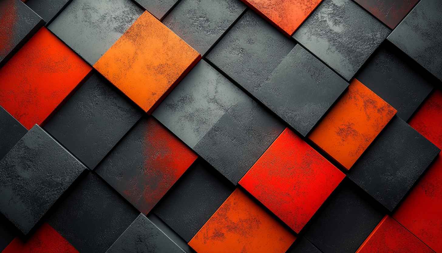 Abstract Gray Orange Square 4K Desktop Wallpaper Computer Background