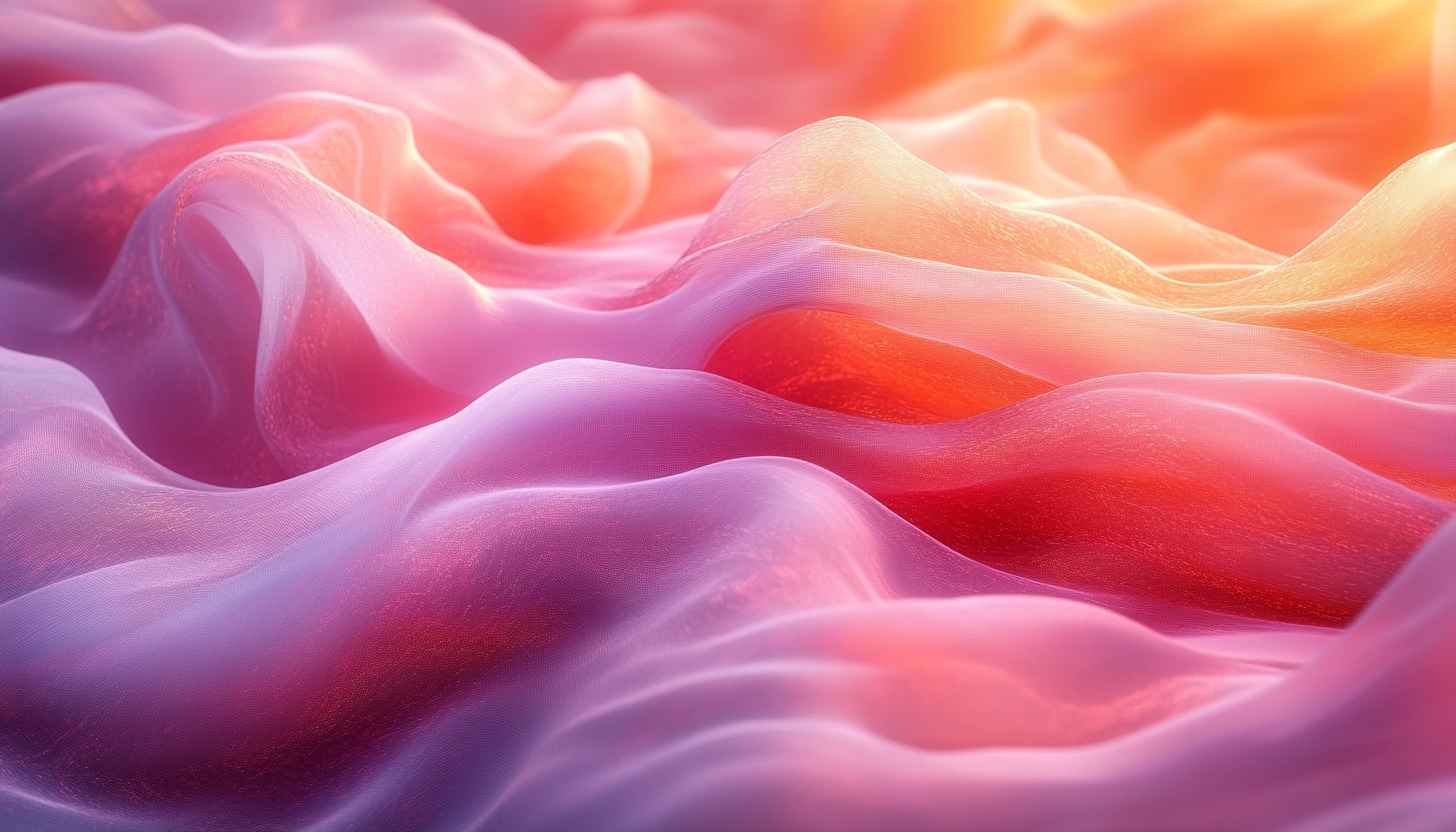 Pink Orange Abstract Waves 4K Desktop Mobile Wallpaper Background