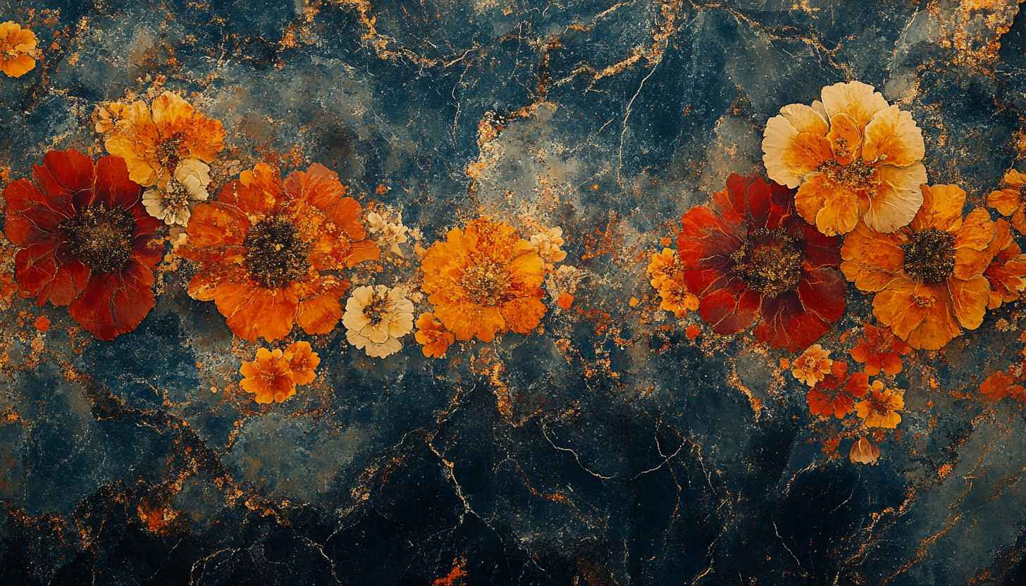 Floral Orange Aesthetic Art Desktop Wallpaper Free Mobile Backgrounds